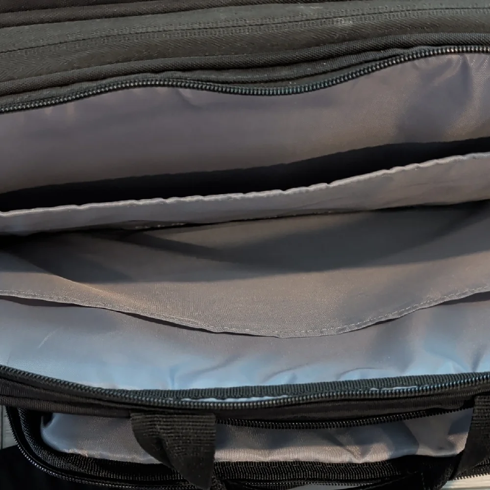 Professional Black Laptop Briefcase with Padded Shoulder Strap
